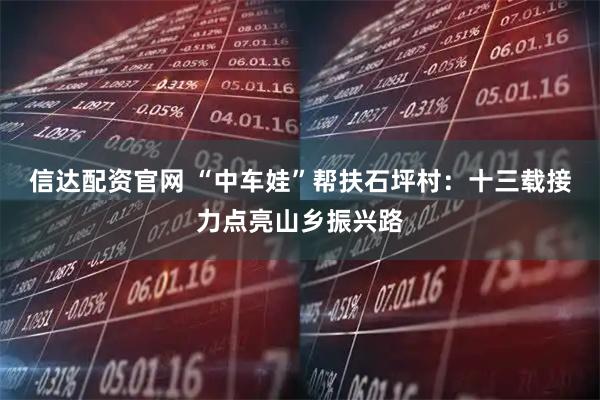 信达配资官网 “中车娃”帮扶石坪村:十三载接力点亮山乡振兴路